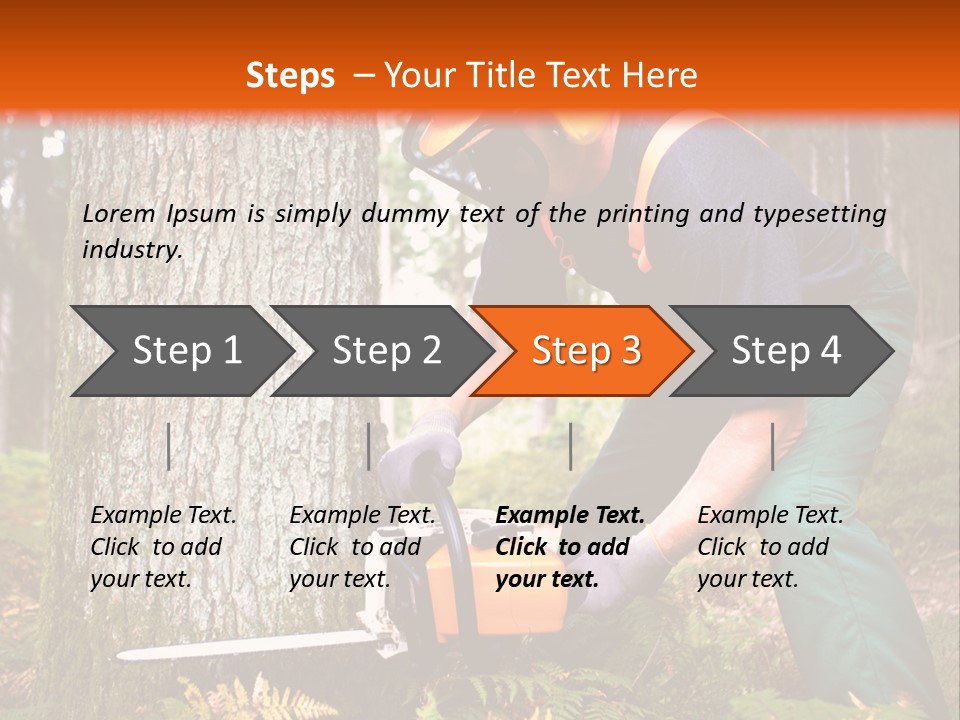 Cutting Tool Chainsaw PowerPoint Template