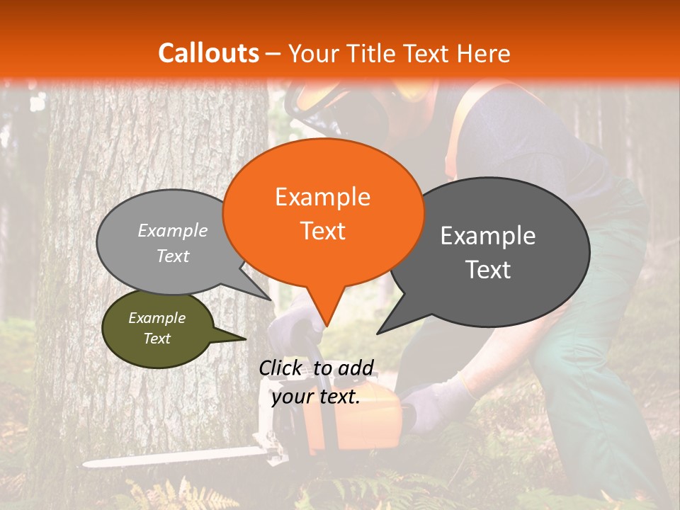 Cutting Tool Chainsaw PowerPoint Template