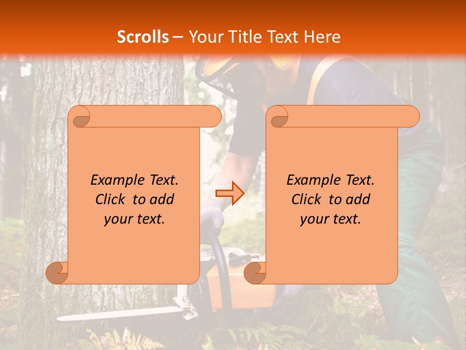 Cutting Tool Chainsaw PowerPoint Template