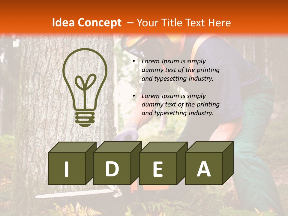 Cutting Tool Chainsaw PowerPoint Template