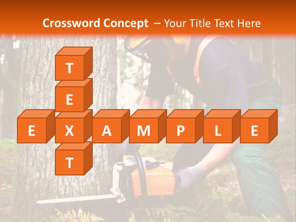 Cutting Tool Chainsaw PowerPoint Template