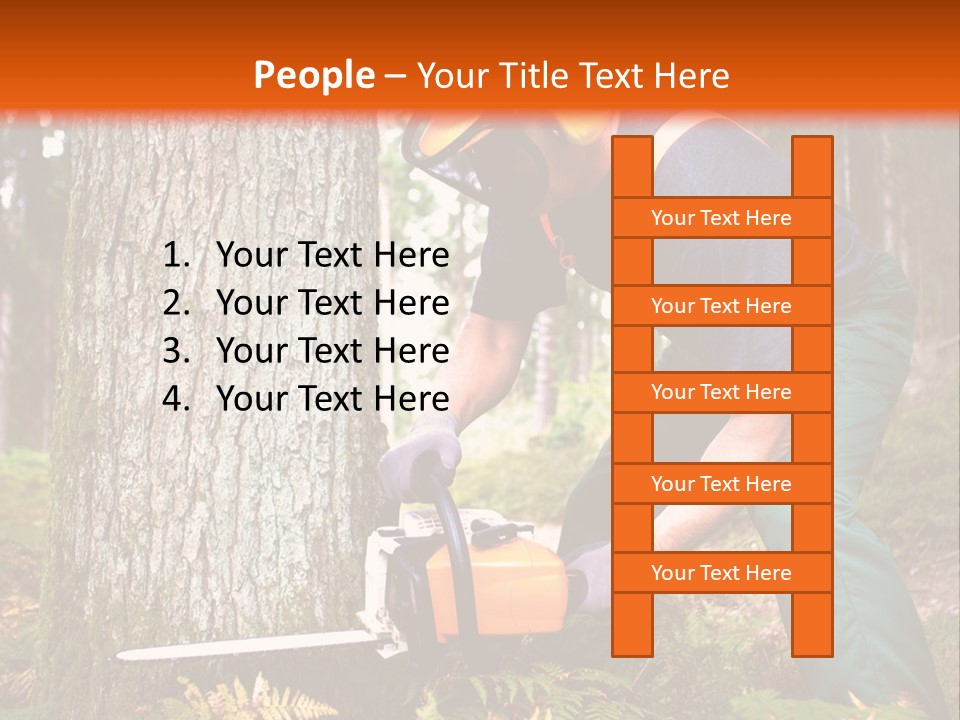 Cutting Tool Chainsaw PowerPoint Template