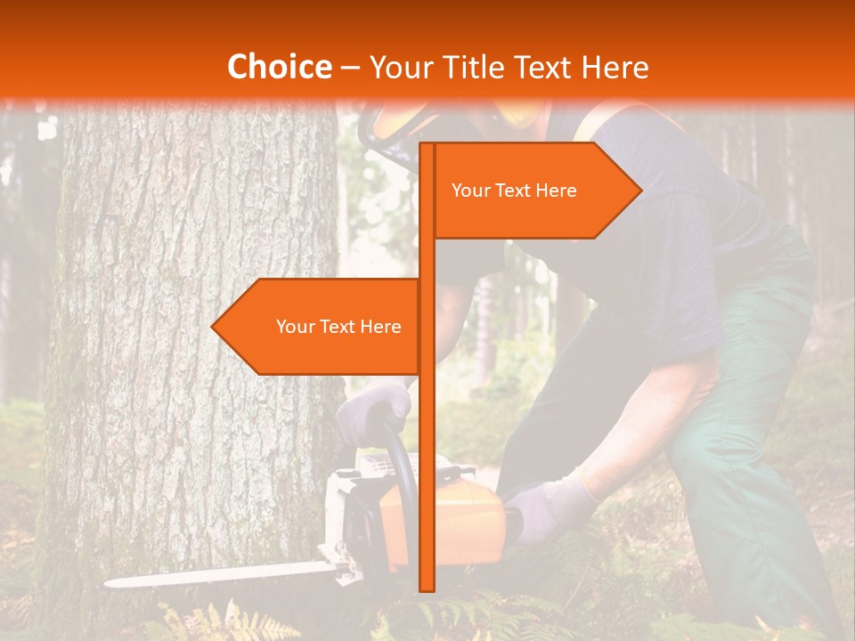 Cutting Tool Chainsaw PowerPoint Template