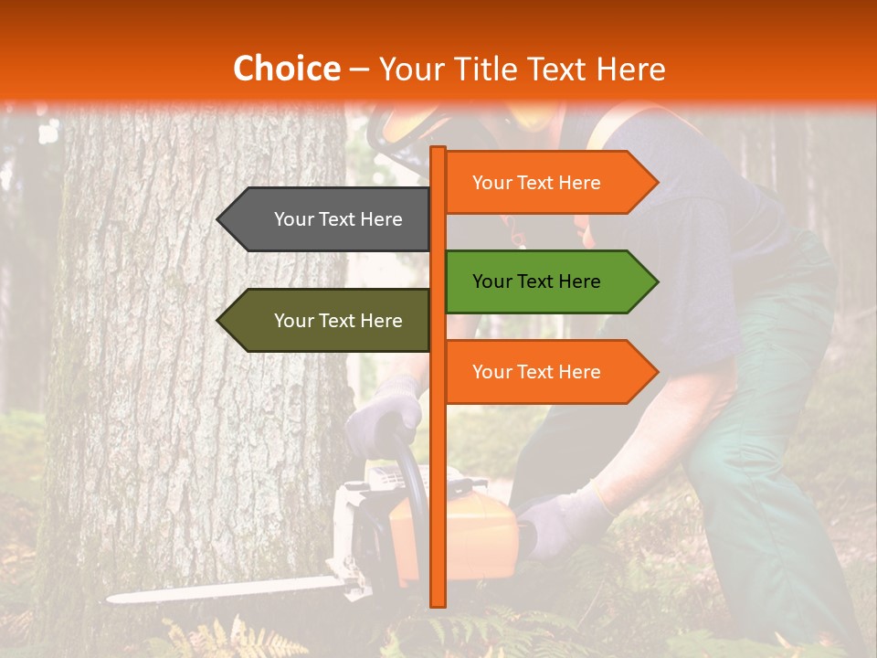 Cutting Tool Chainsaw PowerPoint Template