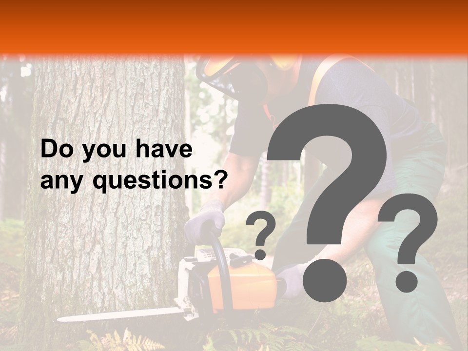 Cutting Tool Chainsaw PowerPoint Template