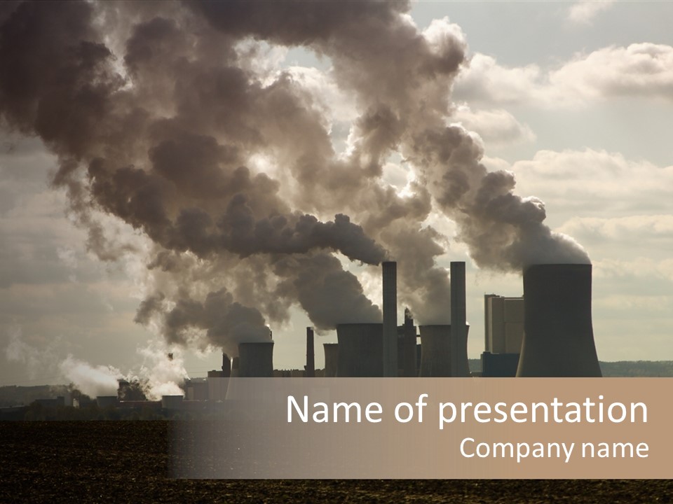 Cooling Tower Raw Materials Coal PowerPoint Template