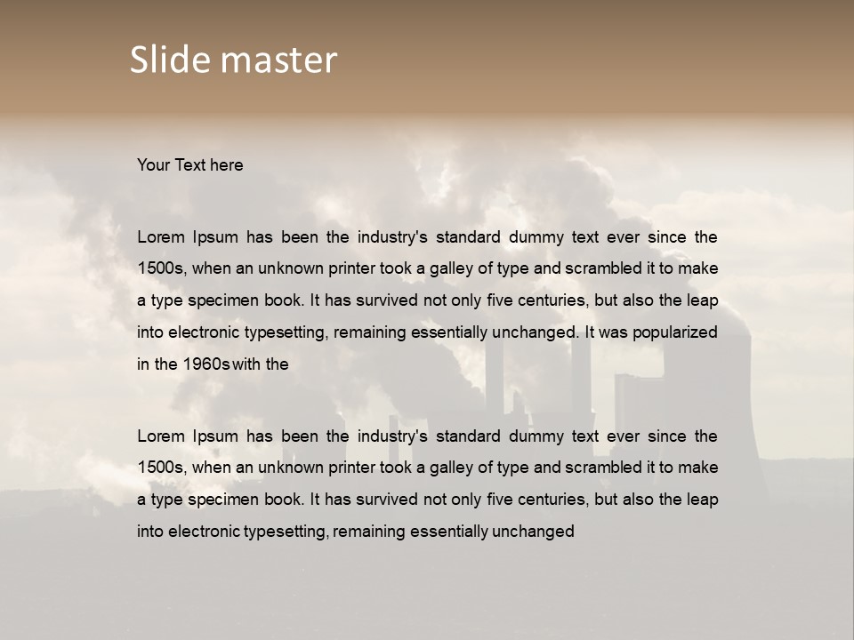 Cooling Tower Raw Materials Coal PowerPoint Template