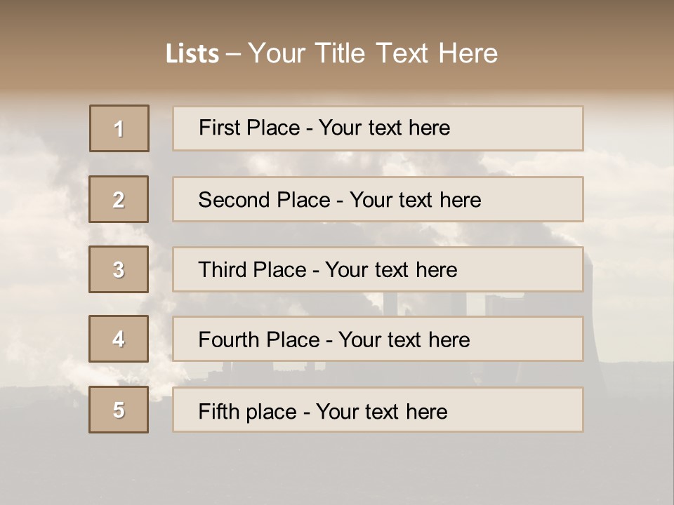 Cooling Tower Raw Materials Coal PowerPoint Template