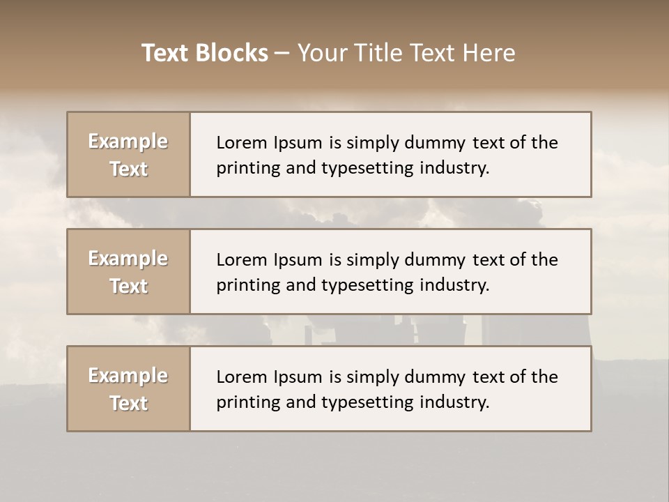 Cooling Tower Raw Materials Coal PowerPoint Template