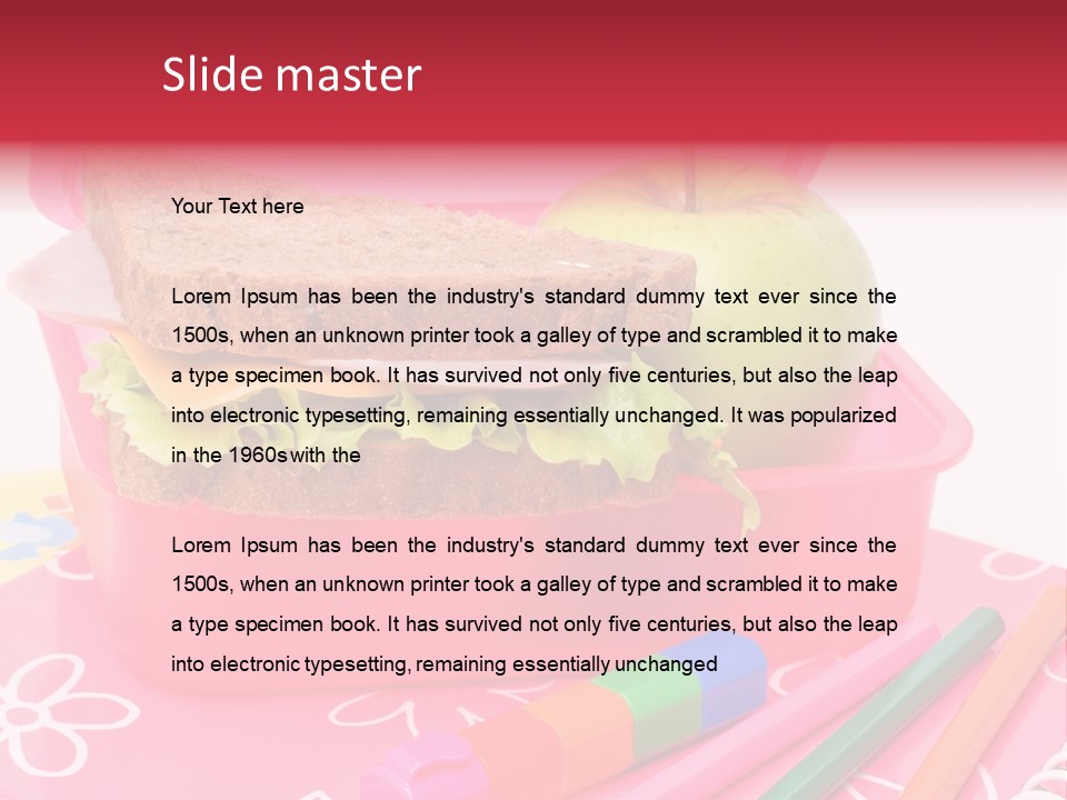 Pencils Lettuce School PowerPoint Template