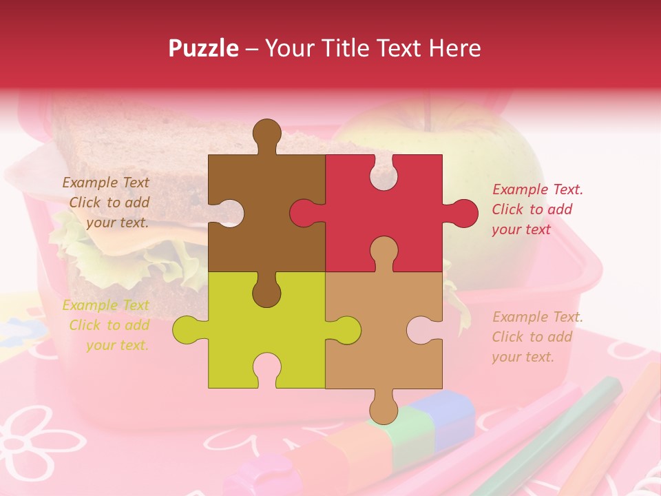 Pencils Lettuce School PowerPoint Template