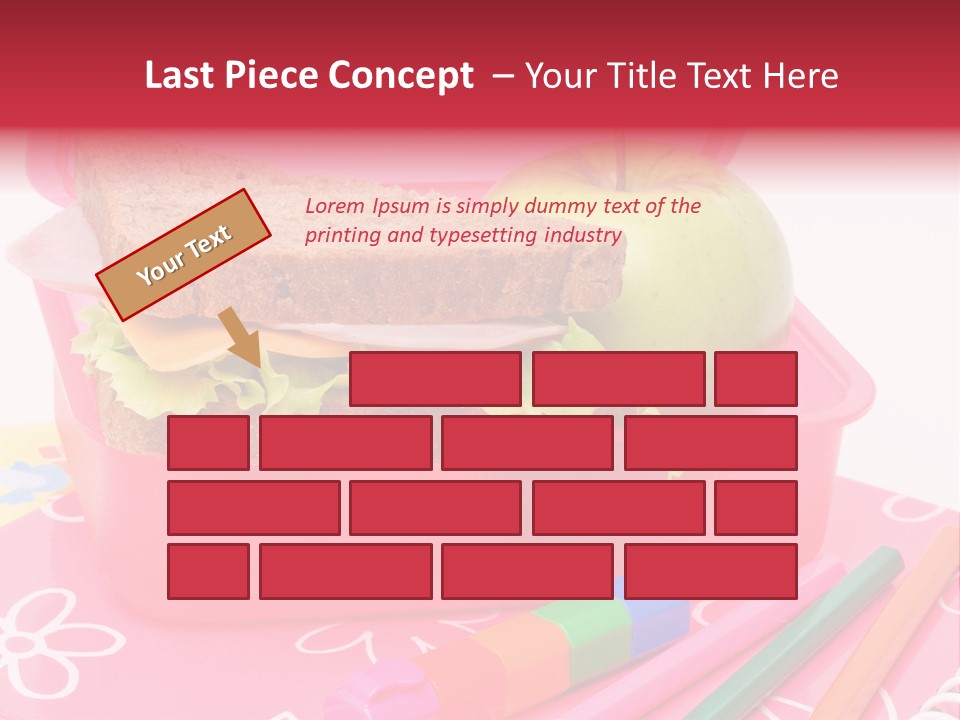 Pencils Lettuce School PowerPoint Template