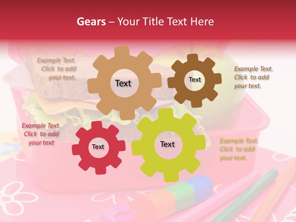 Pencils Lettuce School PowerPoint Template