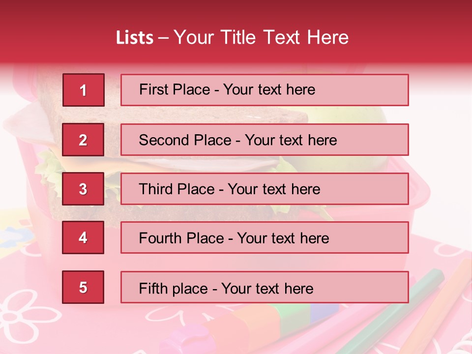 Pencils Lettuce School PowerPoint Template