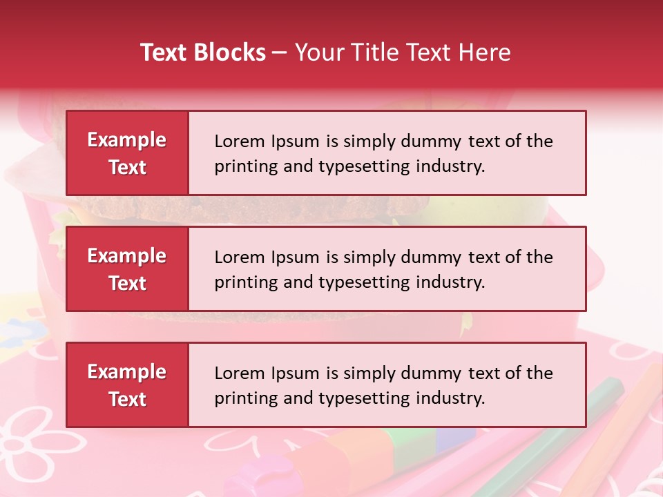 Pencils Lettuce School PowerPoint Template