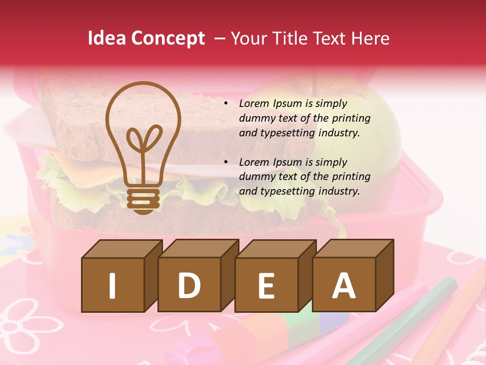 Pencils Lettuce School PowerPoint Template