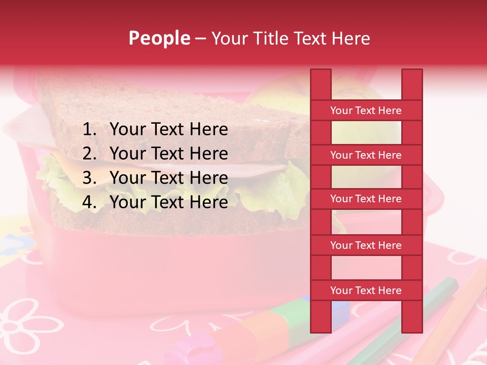 Pencils Lettuce School PowerPoint Template