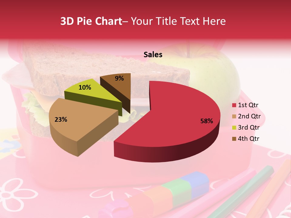 Pencils Lettuce School PowerPoint Template
