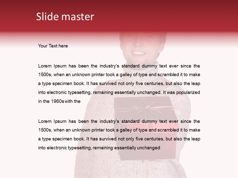 Men White Gift PowerPoint Template