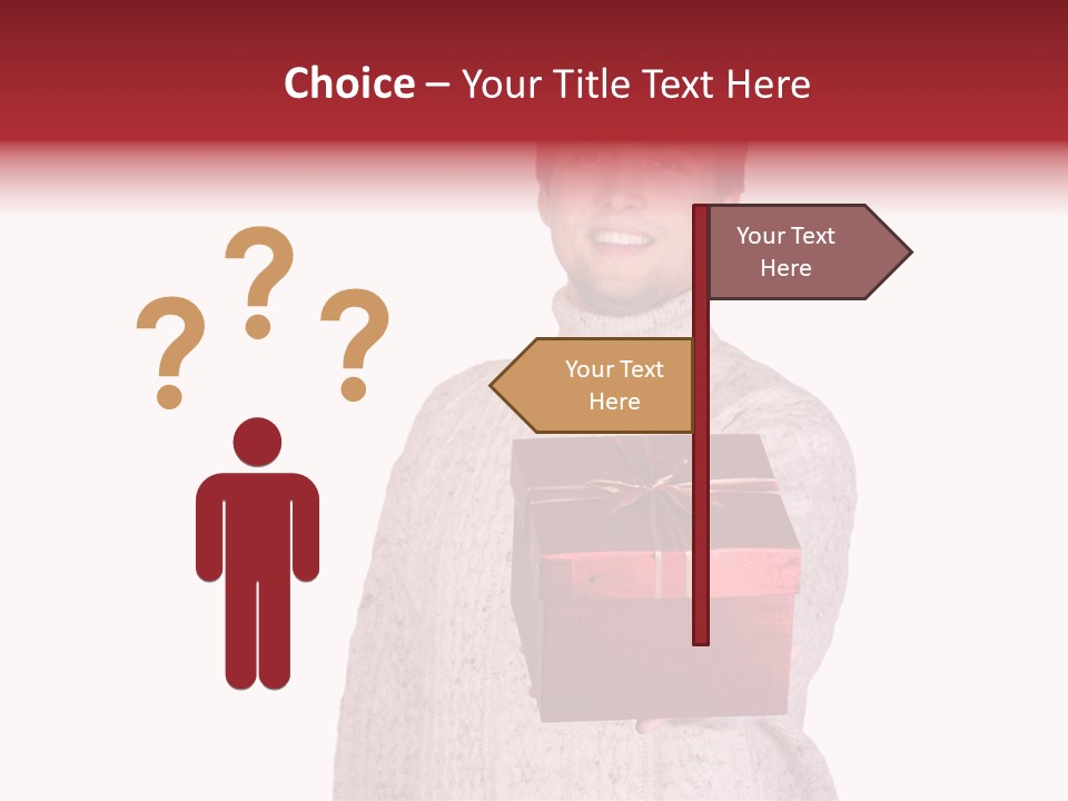 Men White Gift PowerPoint Template