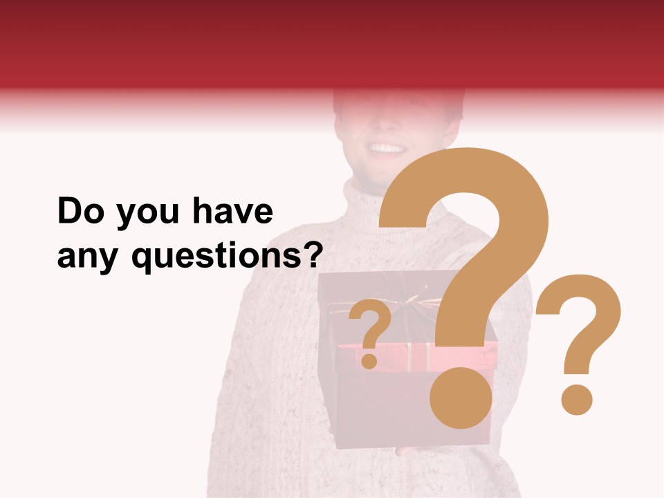 Men White Gift PowerPoint Template