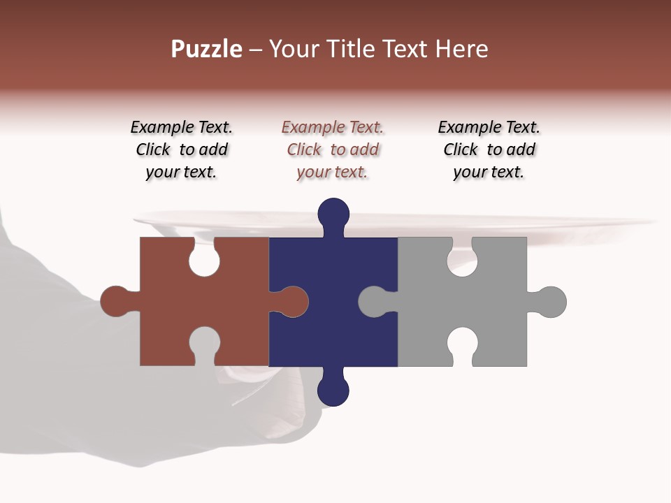 Glove Silver Waiter PowerPoint Template