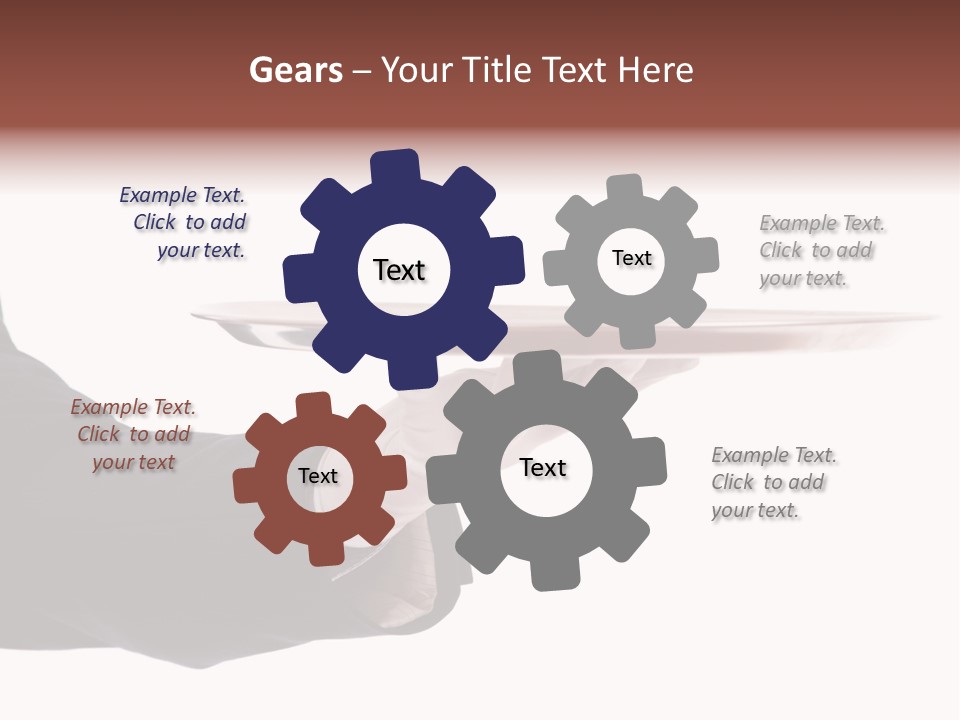 Glove Silver Waiter PowerPoint Template