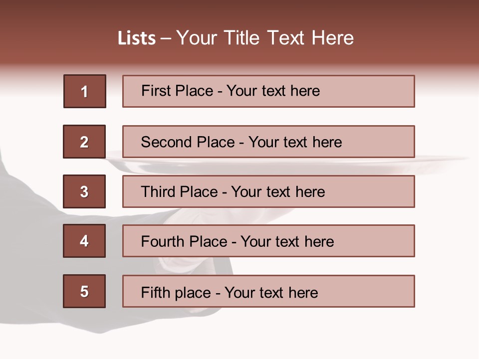 Glove Silver Waiter PowerPoint Template