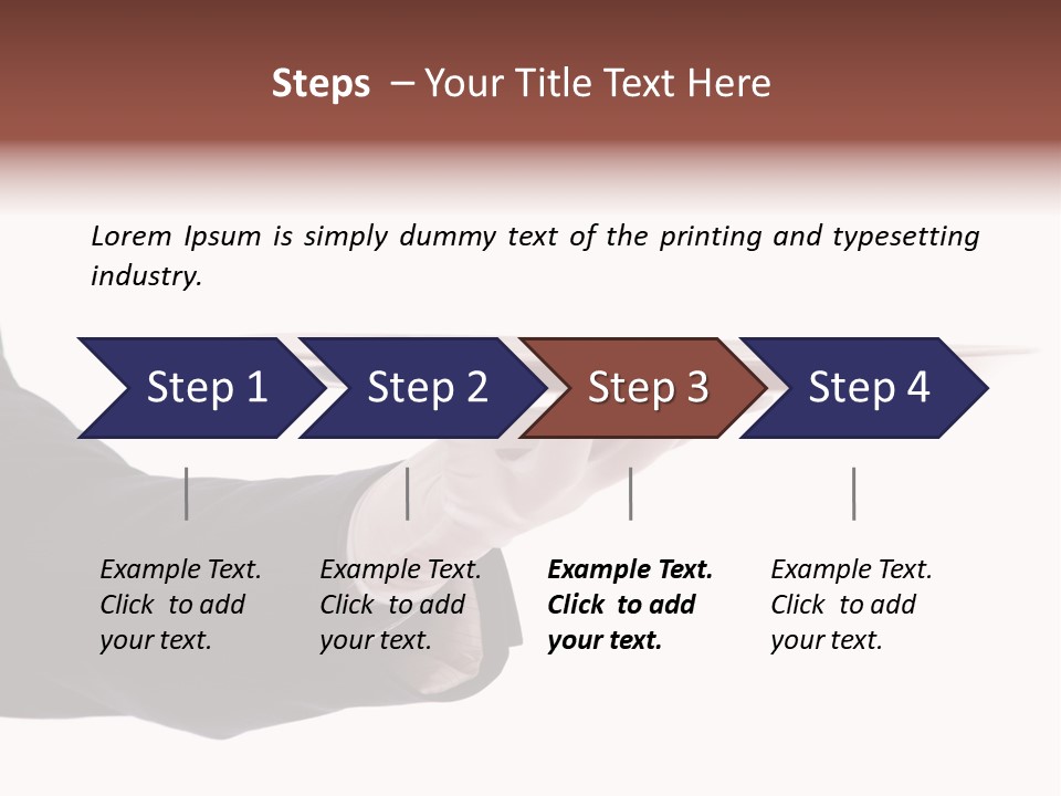 Glove Silver Waiter PowerPoint Template