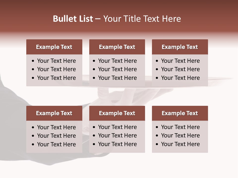 Glove Silver Waiter PowerPoint Template