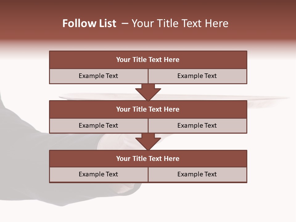 Glove Silver Waiter PowerPoint Template