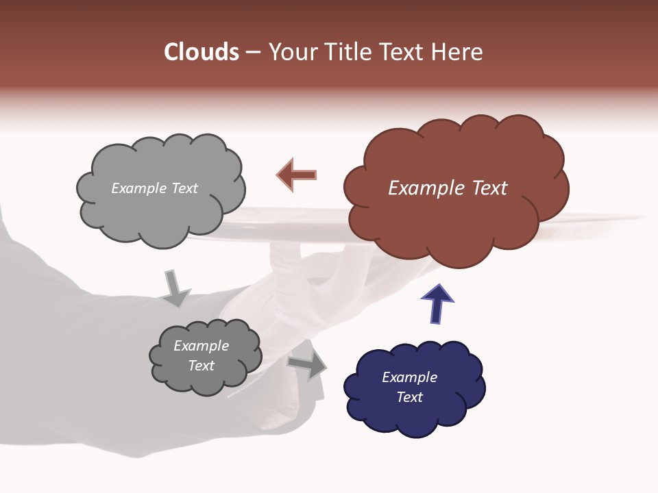 Glove Silver Waiter PowerPoint Template