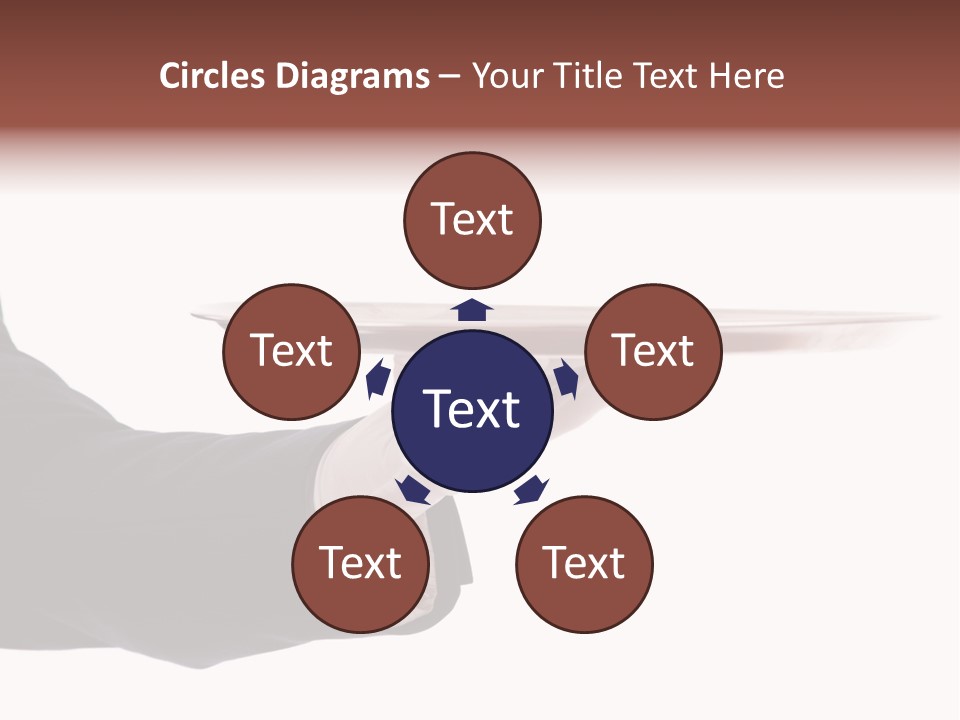 Glove Silver Waiter PowerPoint Template