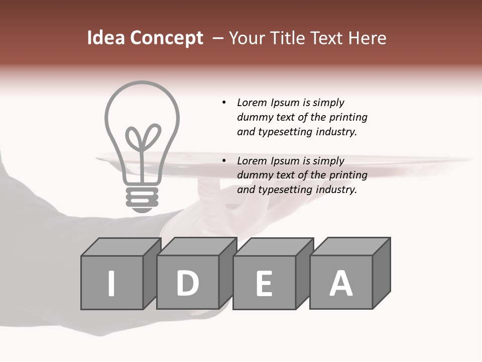 Glove Silver Waiter PowerPoint Template