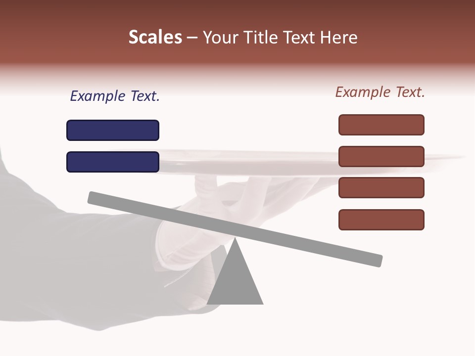 Glove Silver Waiter PowerPoint Template