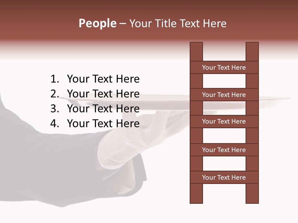 Glove Silver Waiter PowerPoint Template