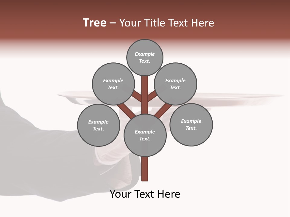 Glove Silver Waiter PowerPoint Template