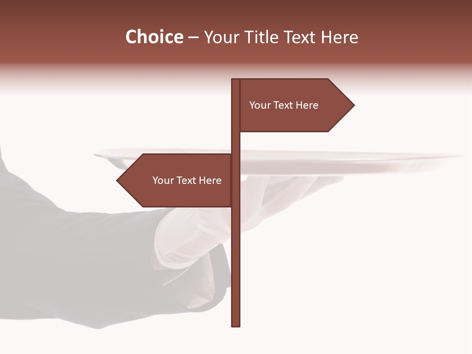 Glove Silver Waiter PowerPoint Template