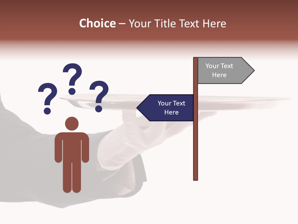 Glove Silver Waiter PowerPoint Template