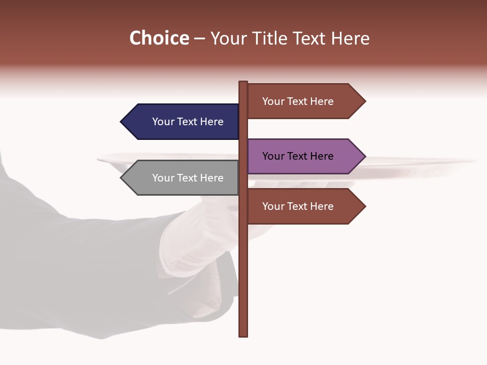 Glove Silver Waiter PowerPoint Template