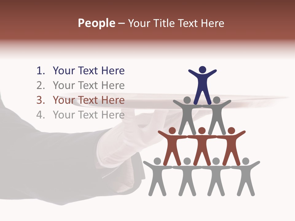 Glove Silver Waiter PowerPoint Template