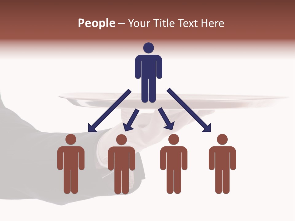 Glove Silver Waiter PowerPoint Template