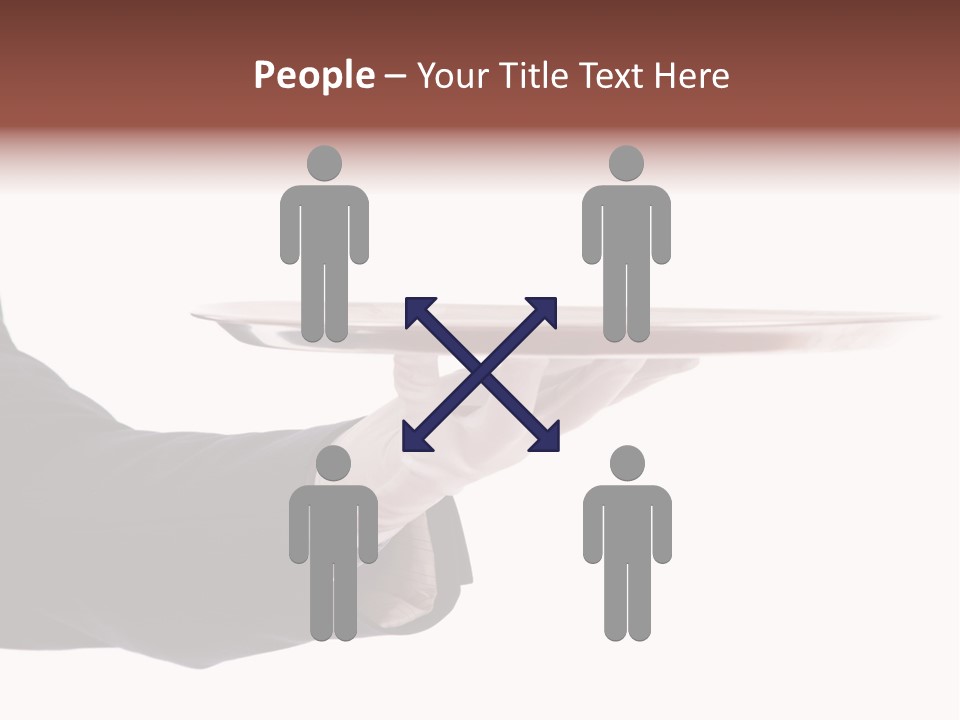 Glove Silver Waiter PowerPoint Template