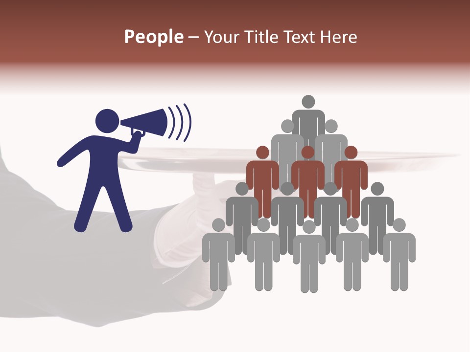 Glove Silver Waiter PowerPoint Template