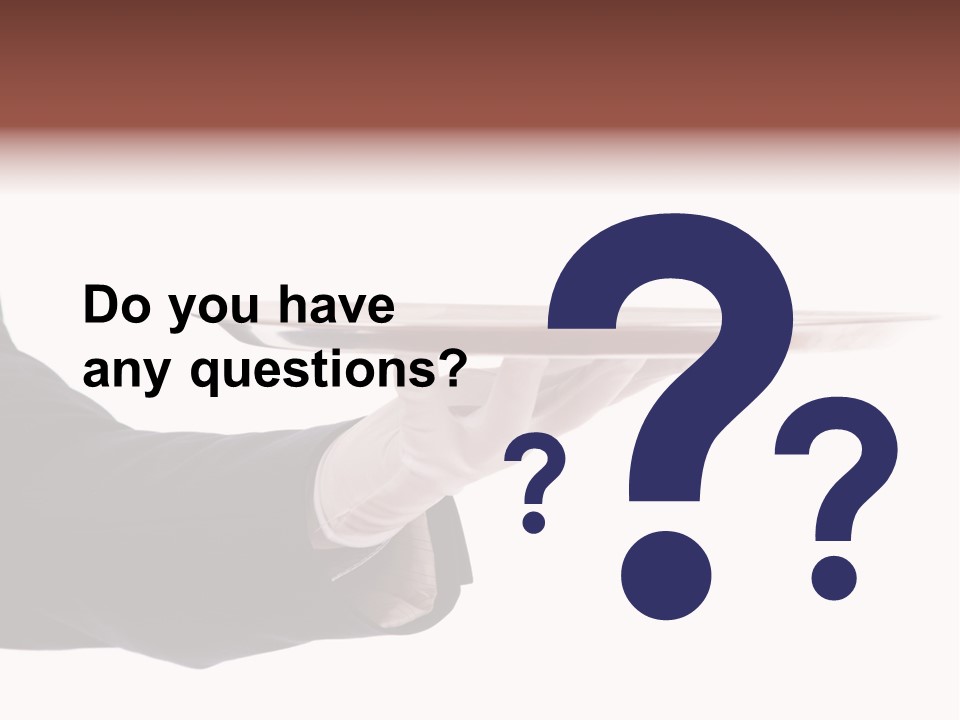 Glove Silver Waiter PowerPoint Template