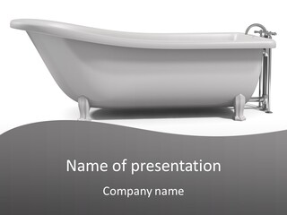 A Bathtub On A Gray And White Background PowerPoint Template
