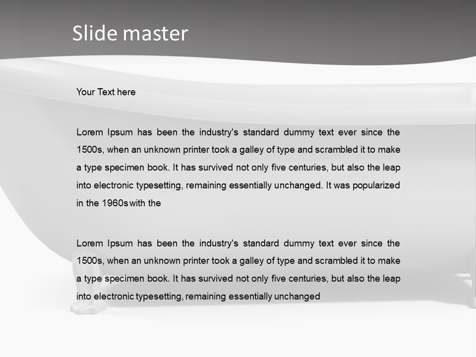 A Bathtub On A Gray And White Background PowerPoint Template