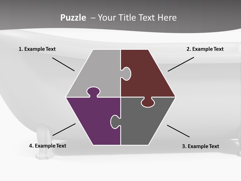 A Bathtub On A Gray And White Background PowerPoint Template