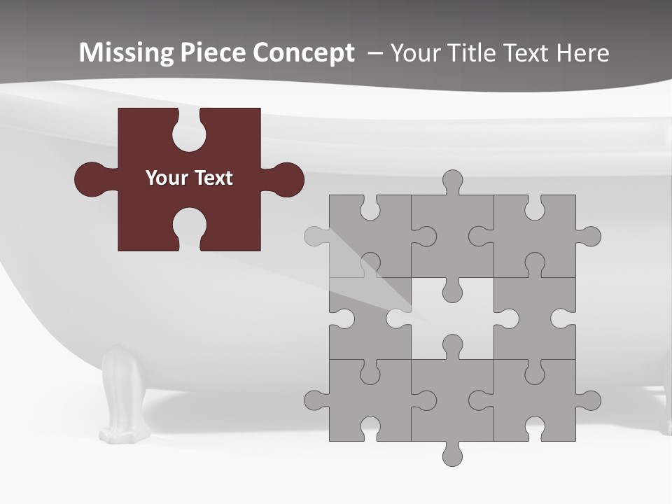 A Bathtub On A Gray And White Background PowerPoint Template