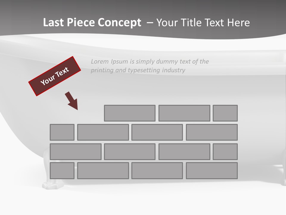 A Bathtub On A Gray And White Background PowerPoint Template